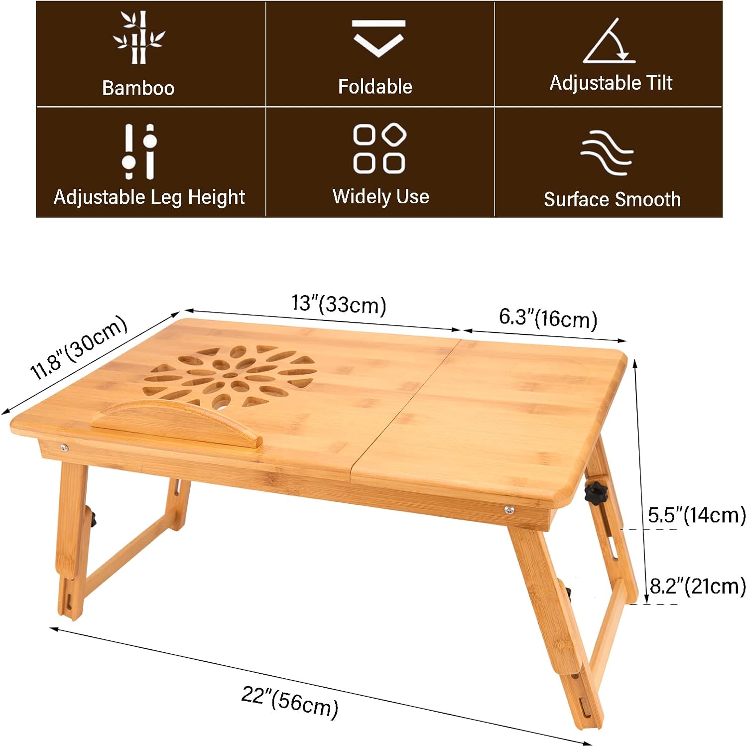 Bamboo Adjustable Laptop Desk Tray q7k