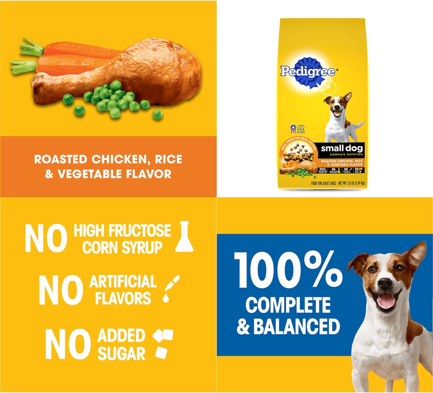 Small Dog Dry Food Bundle with Chicken Rice Vegetables Toy k7m
