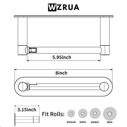 Adhesive Toilet Paper Holder Brushed Nickel Double Post Pivoting No Drilling Stainless Steel k7
