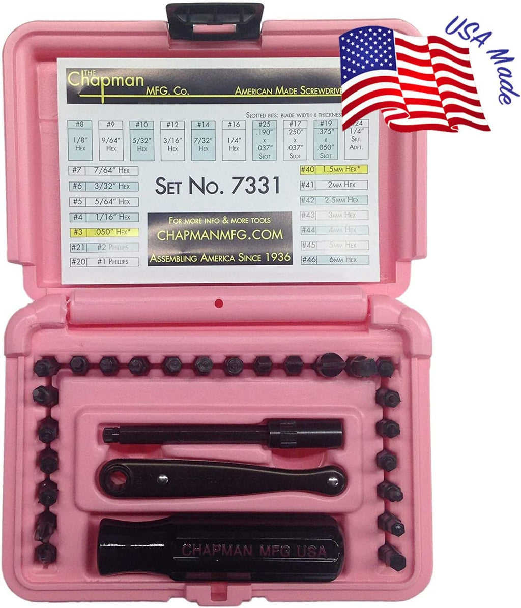 Screwdriver Set with 24 Insert Bits and Mini Ratchet Tool k7m