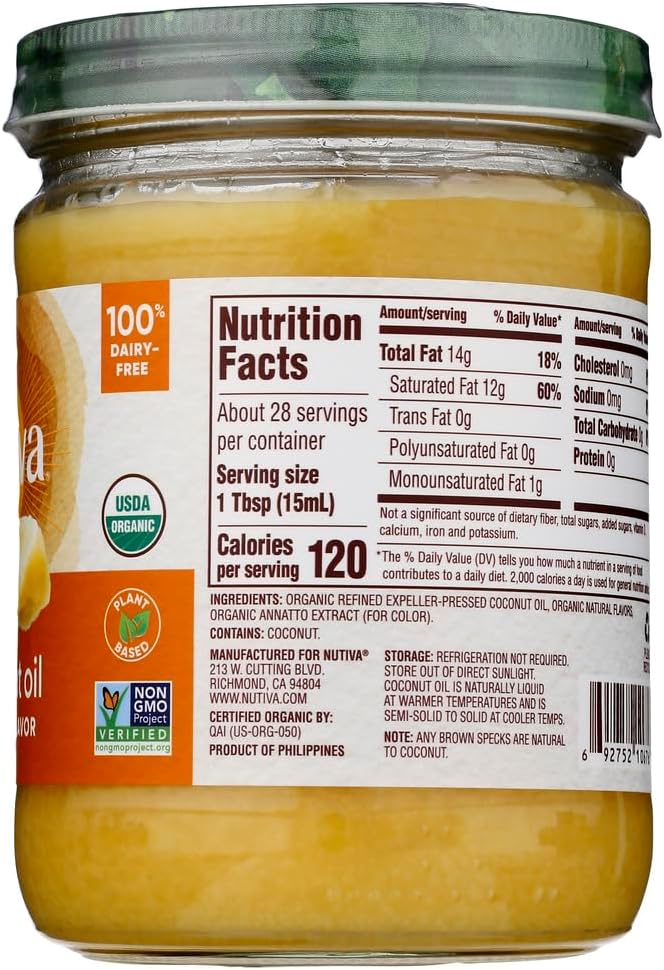 Organic Coconut Oil Buttery Flavor 14 fl oz Pack of 2 k7