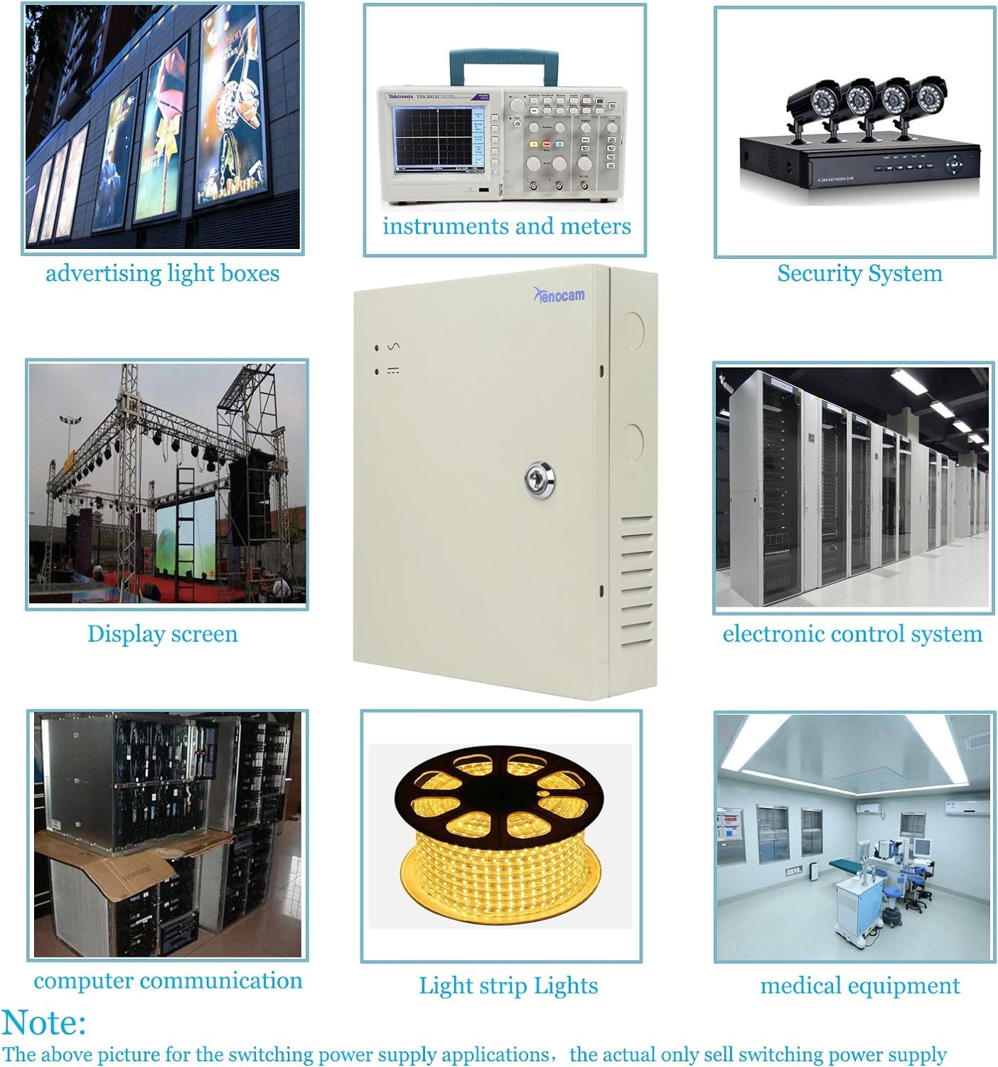 8 Channel 12V DC 5A Power Supply Box for CCTV DVR Security System k7m