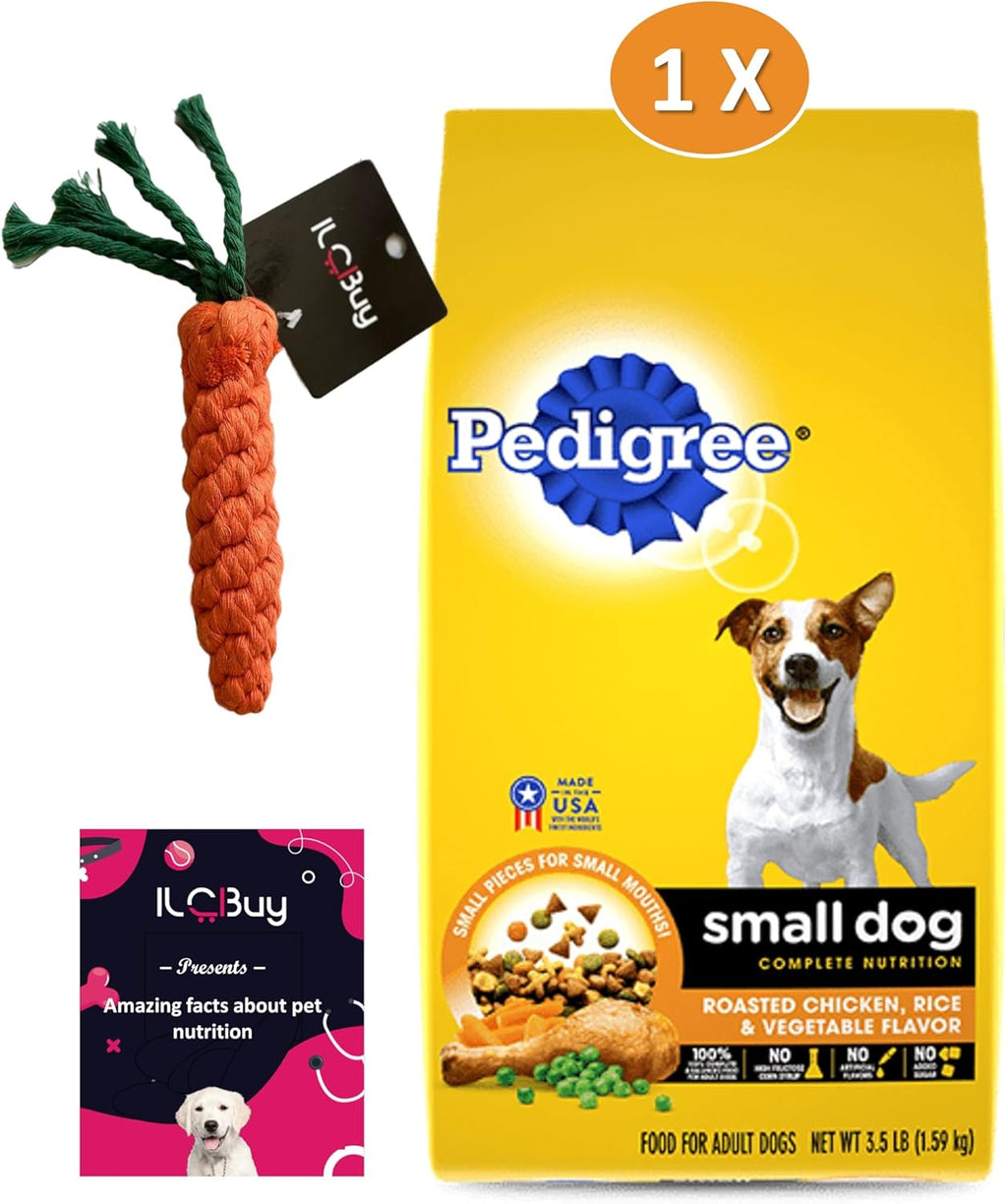 Small Dog Dry Food Bundle with Chicken Rice Vegetables Toy k7m