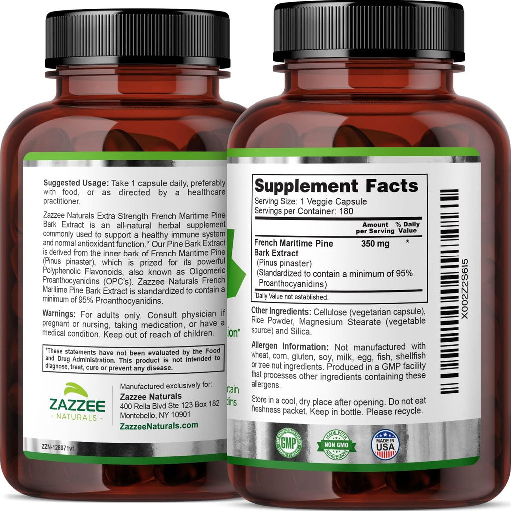 French Maritime Pine Bark Extract 350mg Vegan Capsules k7