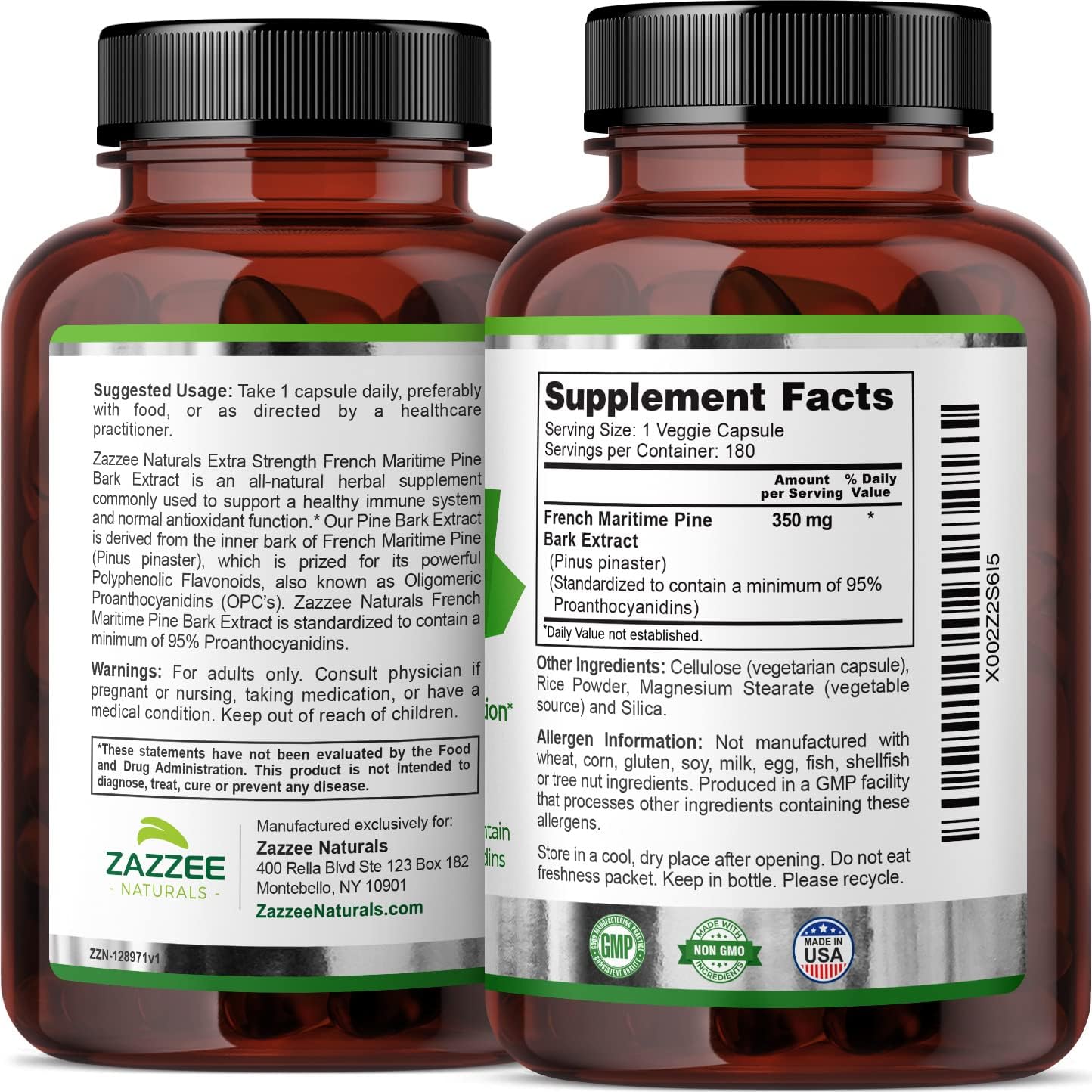 French Maritime Pine Bark Extract 350mg Vegan Capsules k7