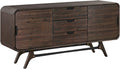 Benjara Ivie 65 Inch Serving Cabinet Buffet Sideboard Console with 3 Drawers, Brown