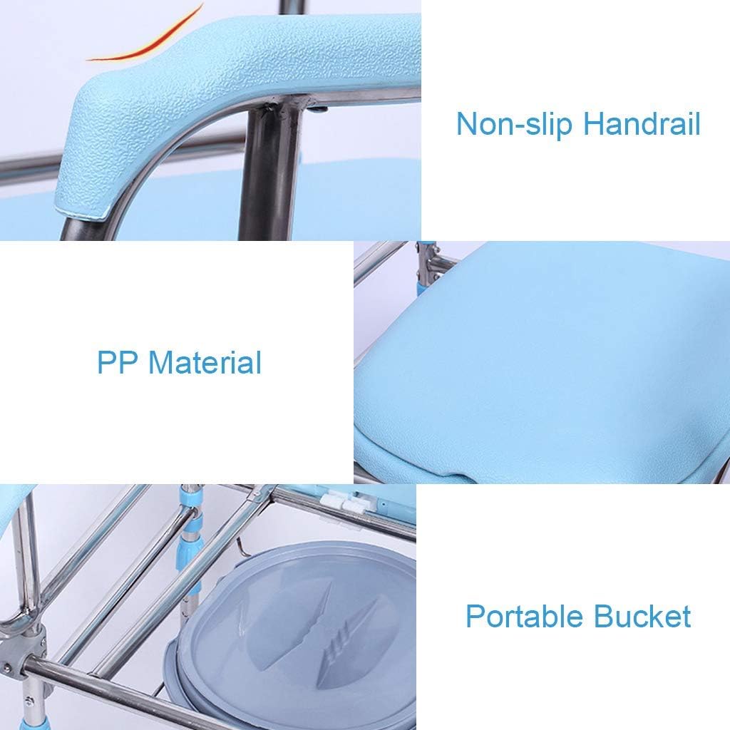 Shower Chair for Disabled Toilet Safety Frame Commode Bathroom Seat Elderly Handicapped 150kg a7