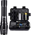 PHIXTON Rechargeable High Lumens Tactical Handheld Flashlight, Super Bright 5000 lumen XM L2 LED Tac Flash Light Linterna, Long Lasting,Zoomable,Waterproof,Shockproof,For emergency Camping Accessories