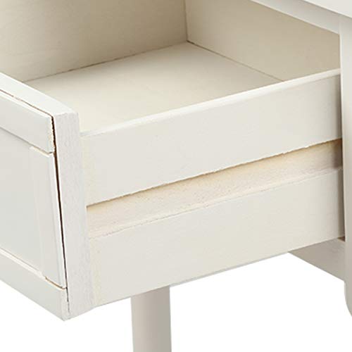 Narrow Console Table with 2 Drawers and Storage Shelf, 35.34" L Retro Wood Entryway Table Ivory k7m