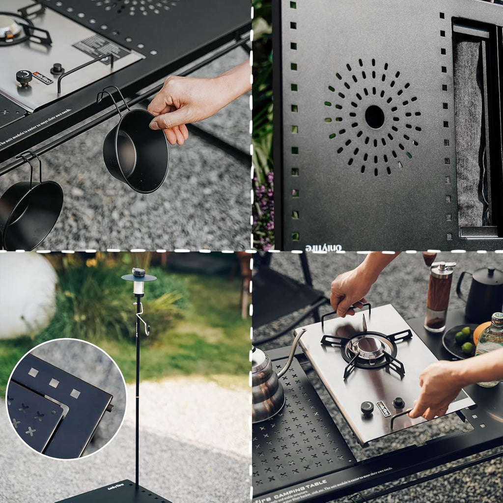 Folding Camping Table with Gas Stove and Carrying Case a7k