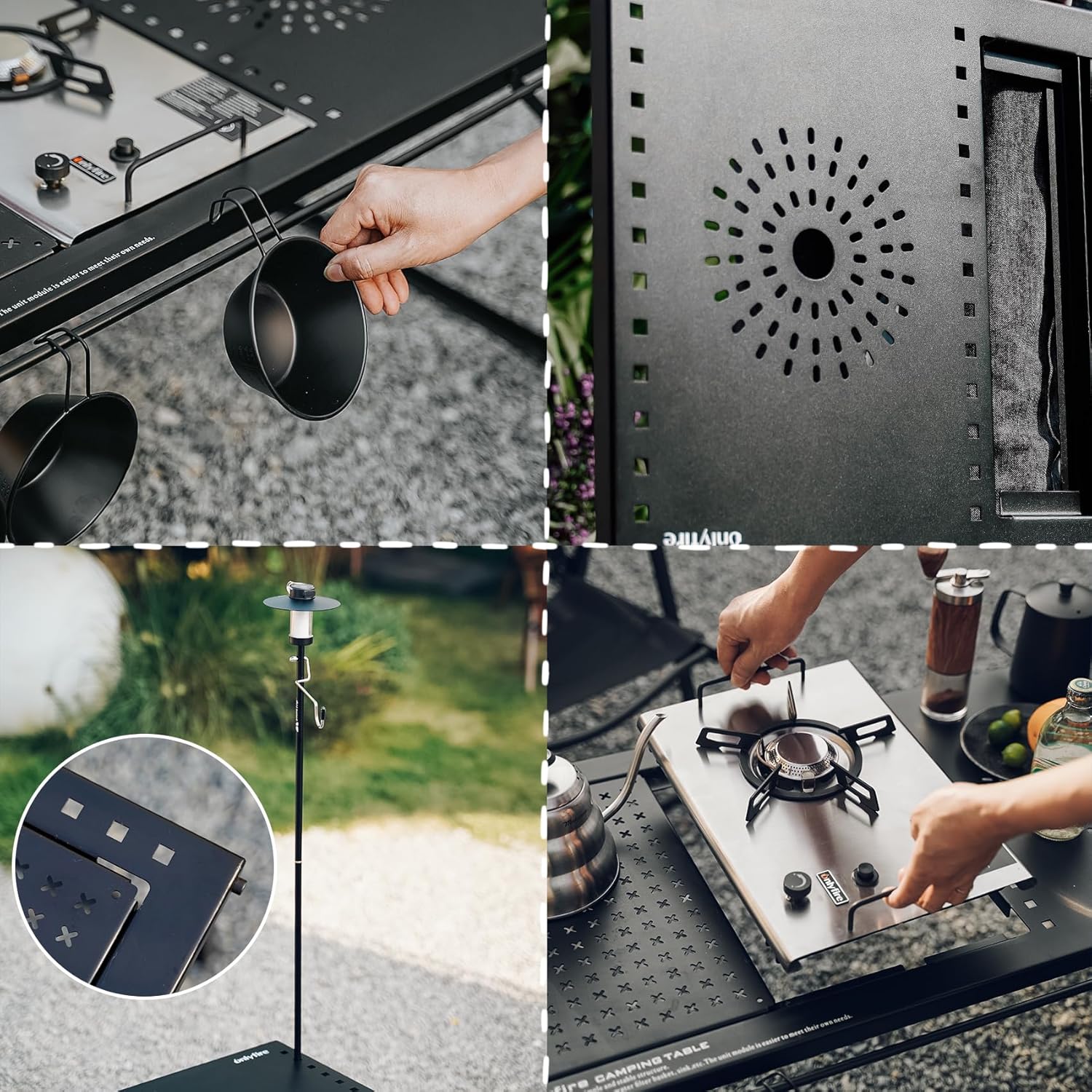 Folding Camping Table with Gas Stove and Carrying Case a7k