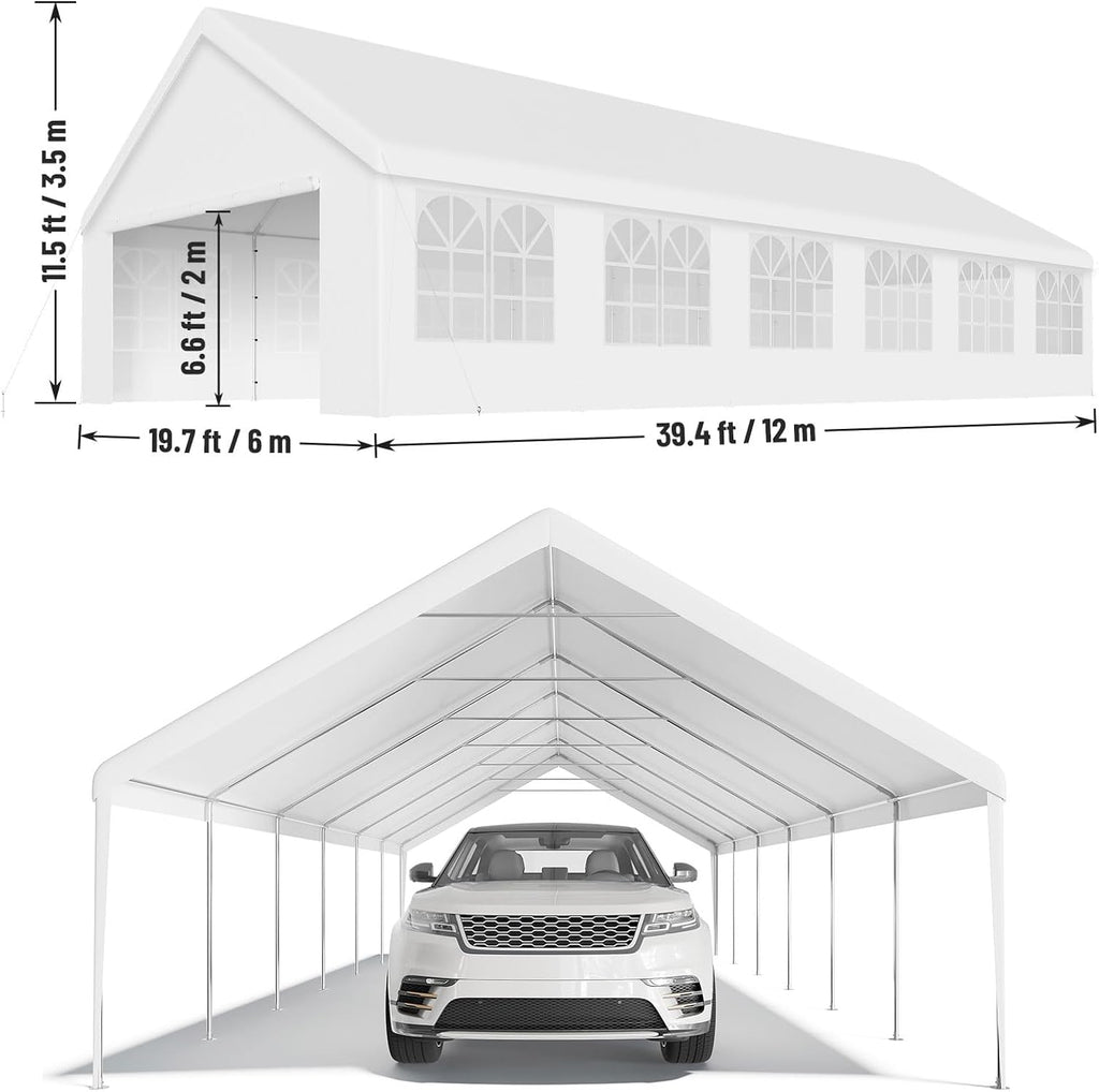 20x40 ft Party Tent Outdoor Heavy Duty Gazebo White Canopy with Removable Sidewalls q7k