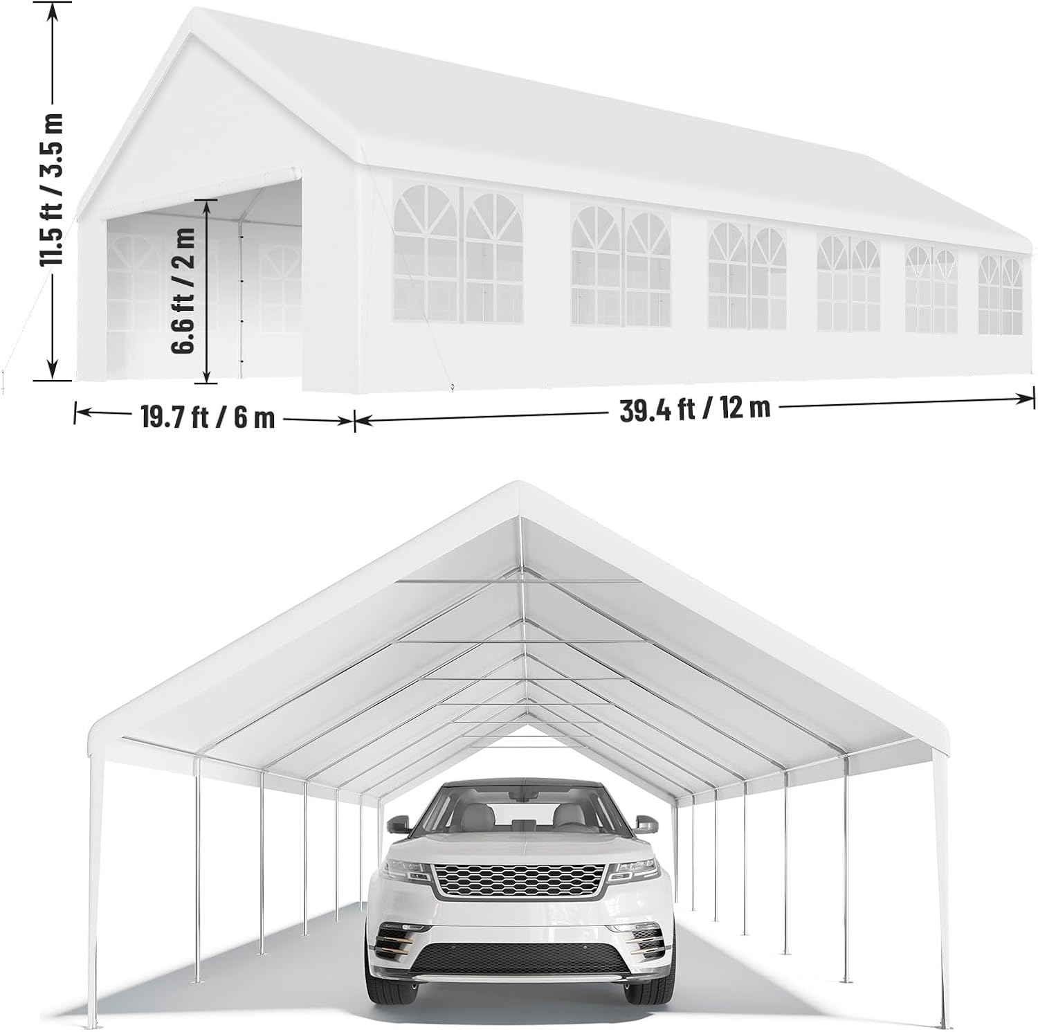 20x40 ft Party Tent Outdoor Heavy Duty Gazebo White Canopy with Removable Sidewalls q7k