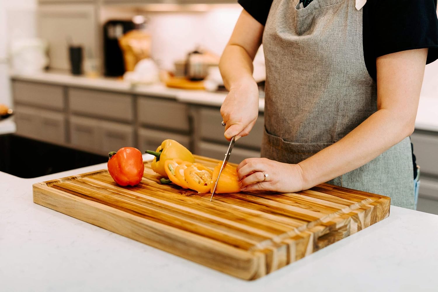 Large Wooden Cutting Board with Juice Groove 24x18x1.5 Inch a7