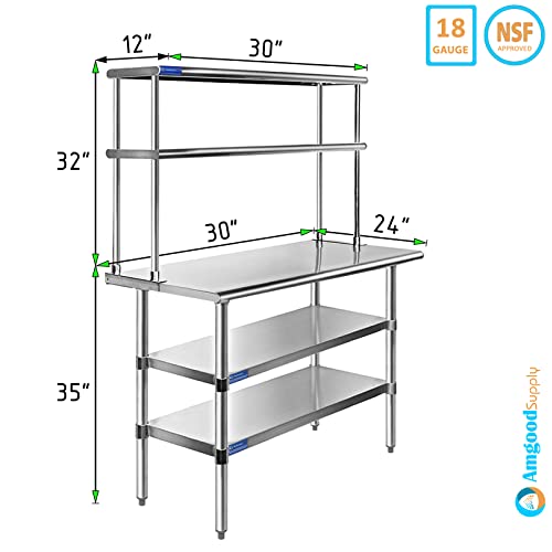 Stainless Steel Work Table with Shelves 24x30 q7