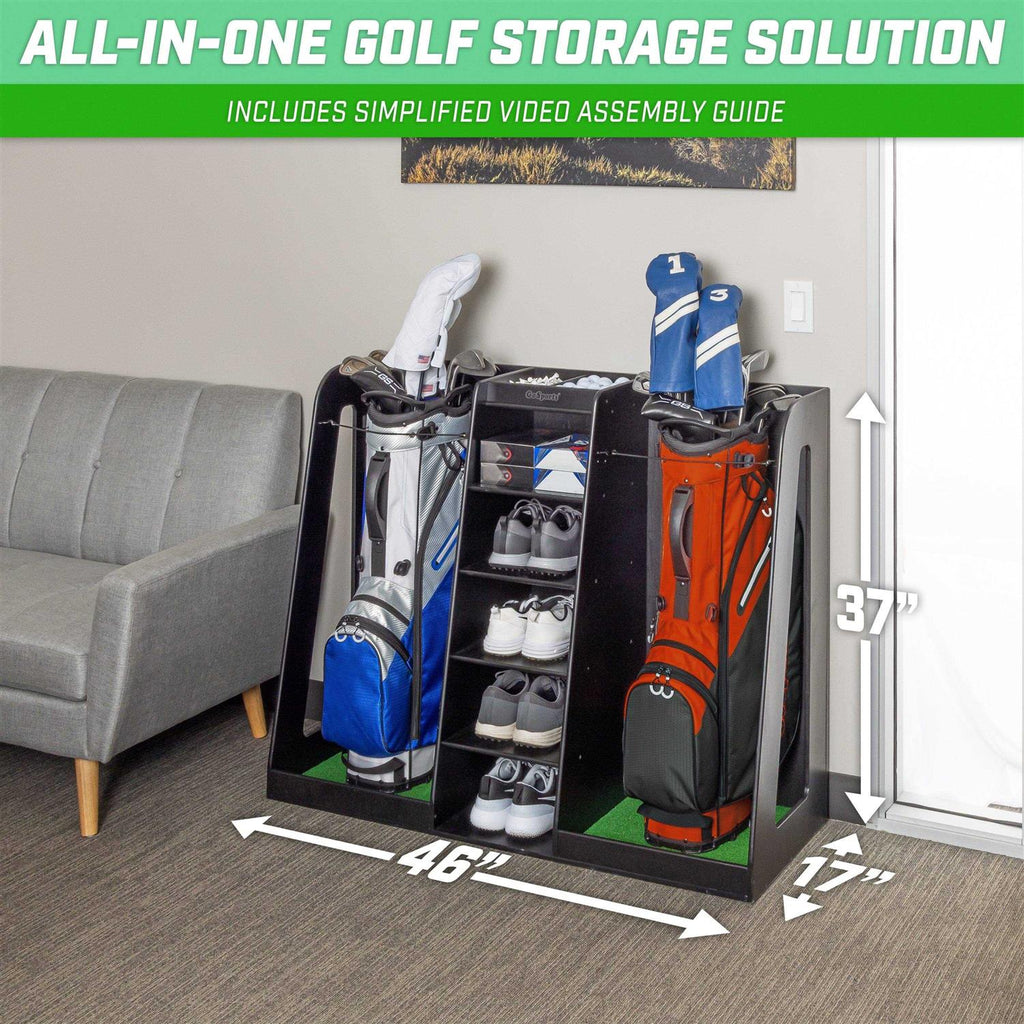 Wooden Golf Bag Organizer Storage Rack k7p