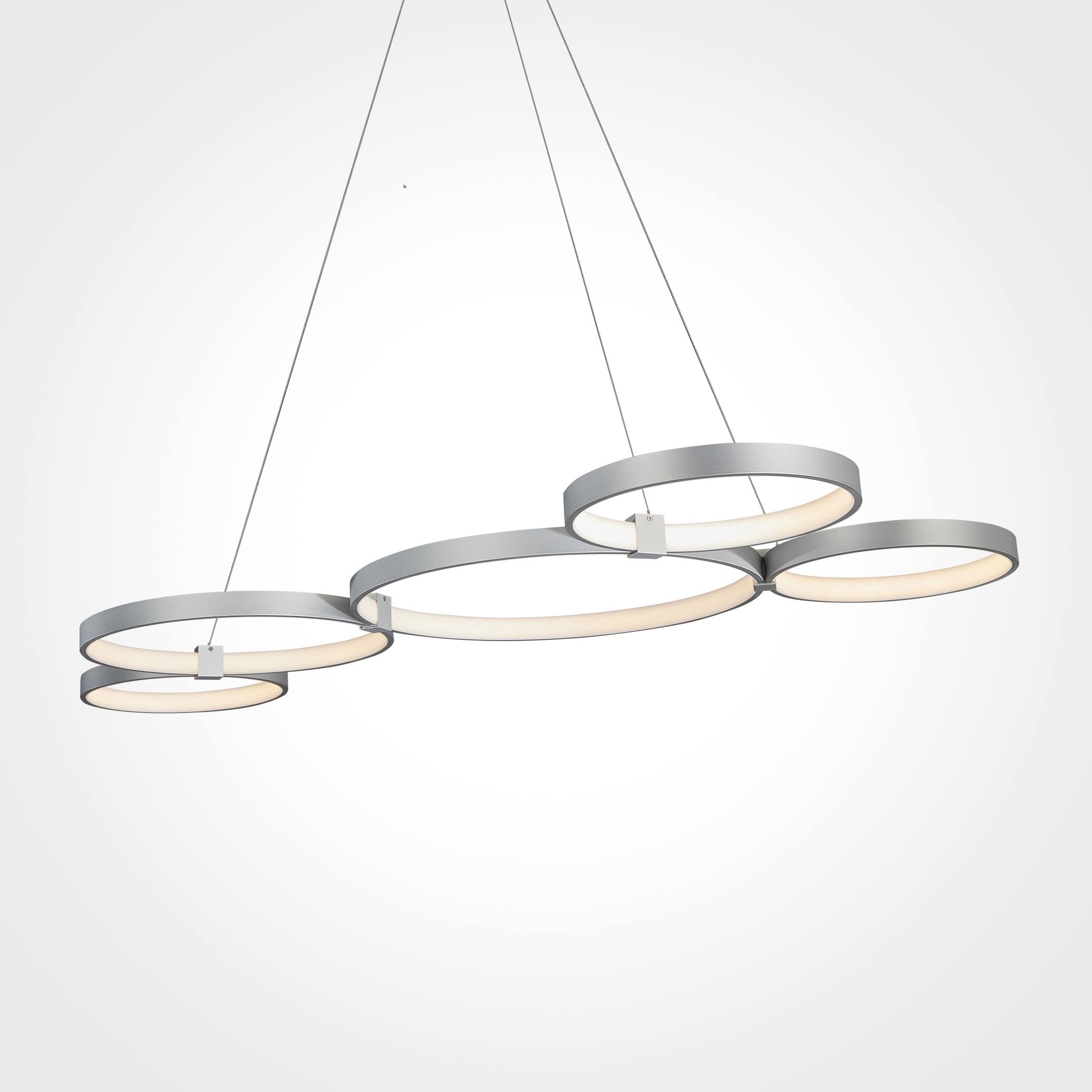Modern LED Multi-Ring Chandelier Silver a7