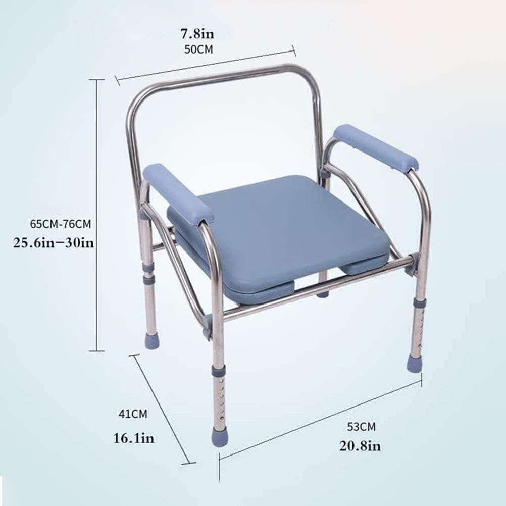 Portable Bedside Commode Chair, Non Slip Mobile Toilet, Adjustable Height for Elderly a7