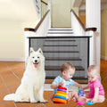 Pet Gate Dog Gate for The House, 43.3"" W x 28.3"" H Mesh Retractable Baby Gate for Stairs No Drilling, Portable Baby Gates Dog Gate for Doorways, Black