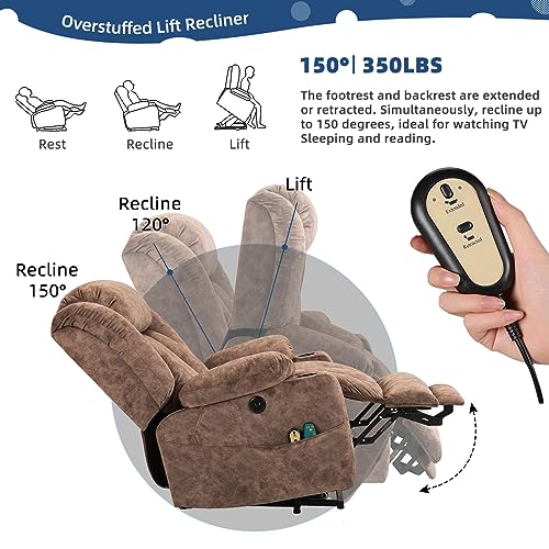 Electric Power Lift Recliner Chair with Heat and Massage Gray a7