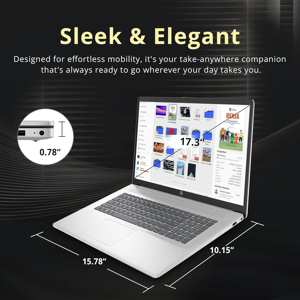 17.3" FHD Business Laptop with Office Lifetime License, 32GB RAM 1TB SSD k7