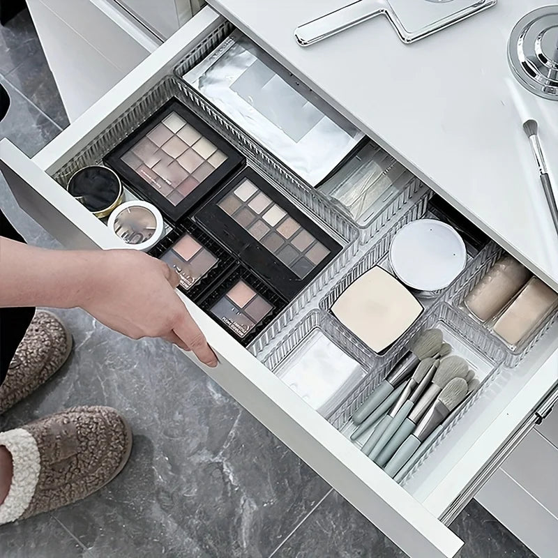 Clear Drawer Organizer Set for Makeup Bathroom Kitchen a7