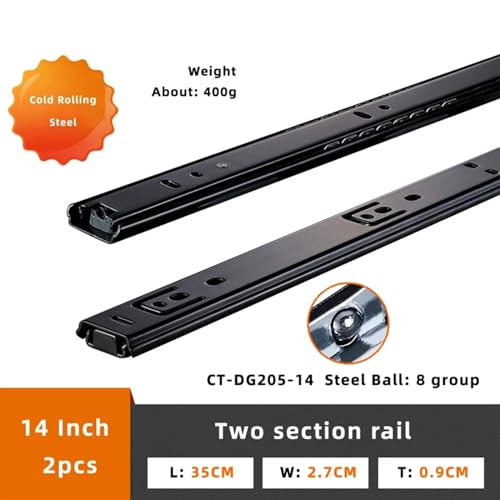 Sliding Drawer Rail Cold Rolled Steel Cabinet Hardware 16 Inch a7