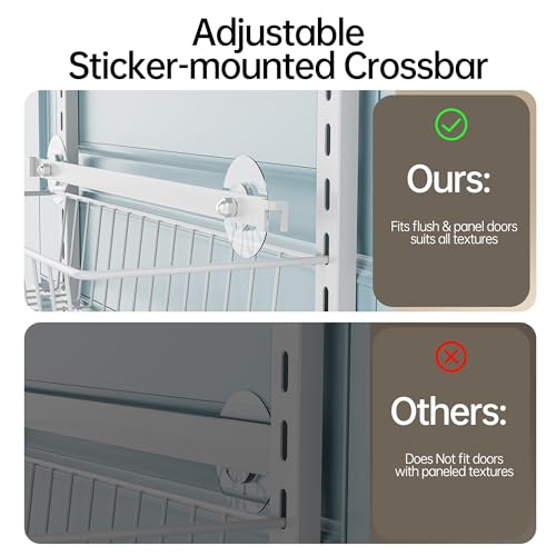 Over the Door Pantry Organizer 6-Tier Metal Storage Rack White a7