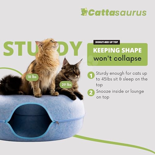 Cat Cave for Large Cats Scratch Detachable Washable Tunnel Bed a7