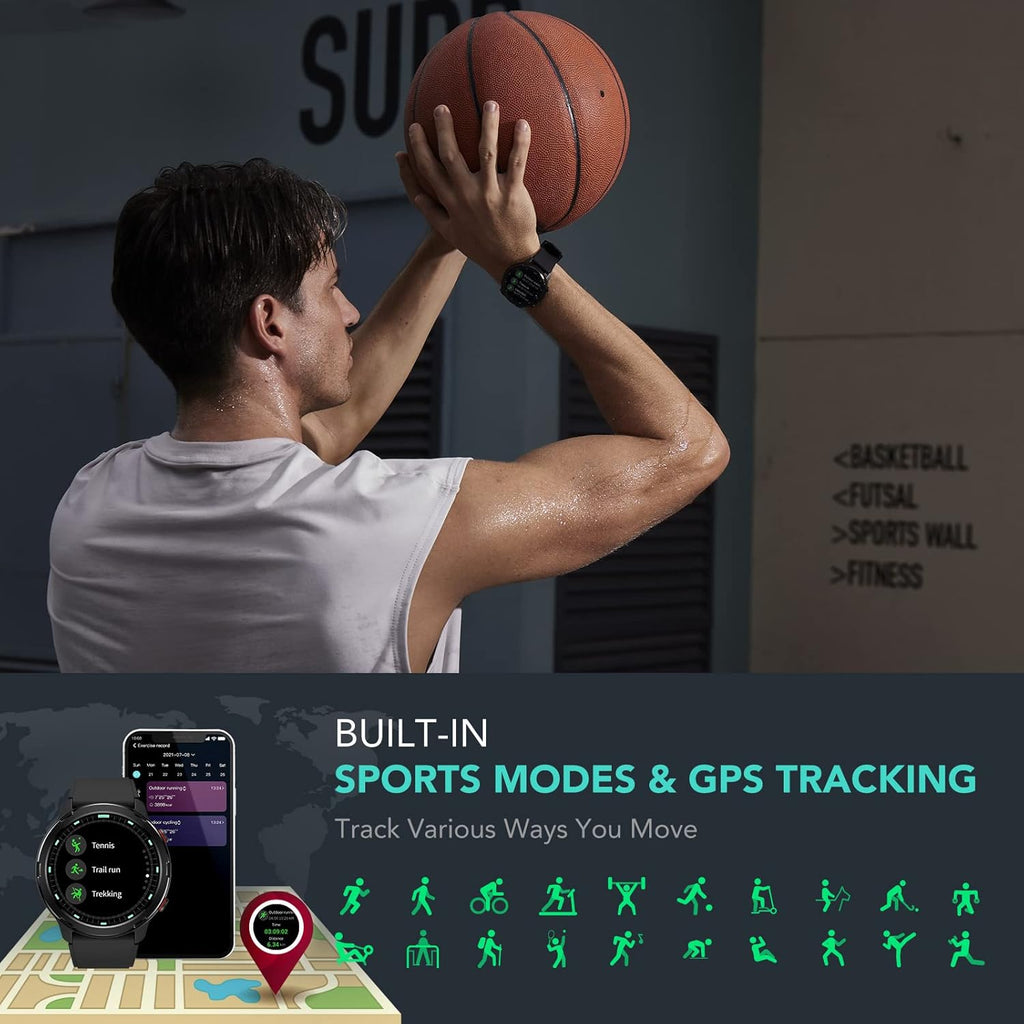 Smart Watch GPS Fitness Tracker Heart Rate Sleep Monitor IP68 Waterproof a7