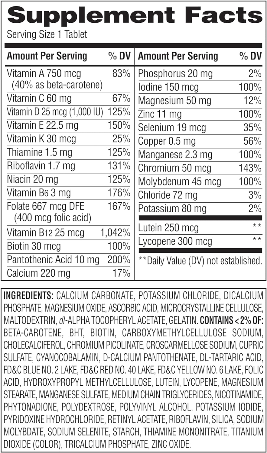 Multivitamin 50+ Daily Supplement 200 Count x2 a7