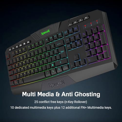 Wireless RGB Gaming Keyboard and Mouse Set with Multimedia Keys 7x