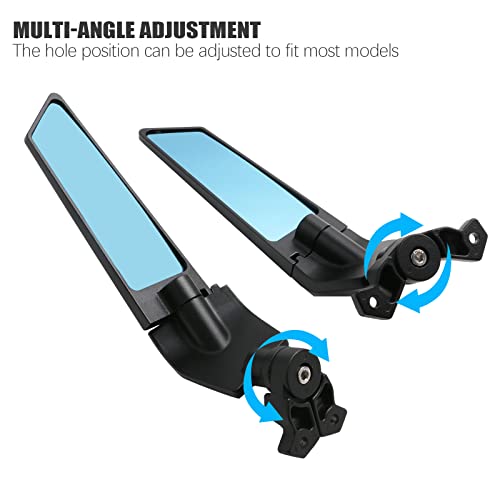 Motorcycle Adjustable Aluminum Rearview Mirror Anti-glare Lens k7p