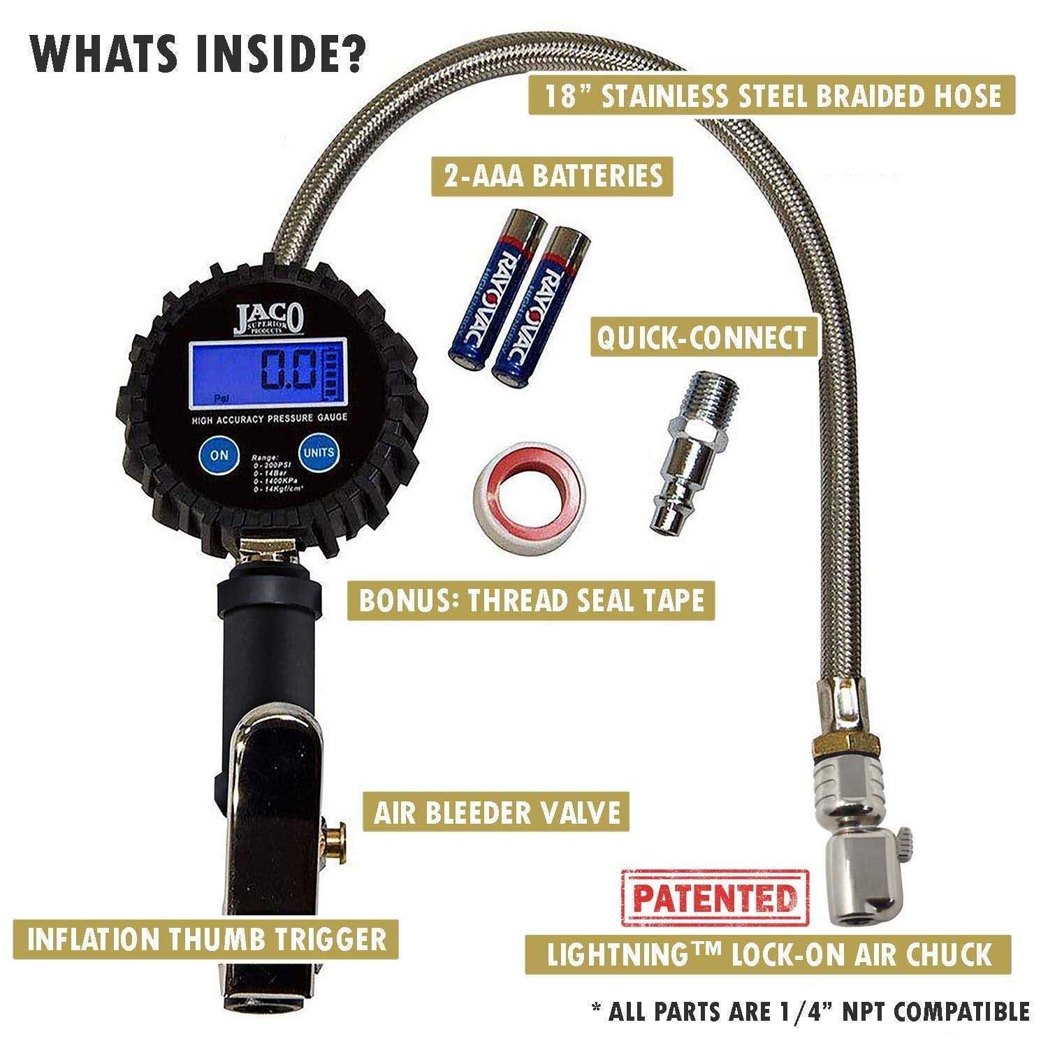 Digital Tire Inflator with Pressure Gauge k7m