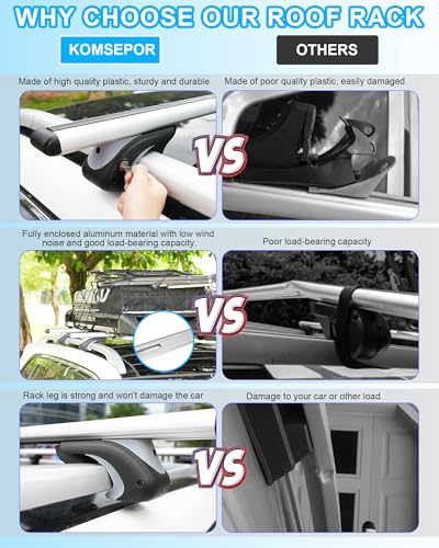 Car Roof Rack Cross Bars 55" Aluminum Universal Adjustable a7