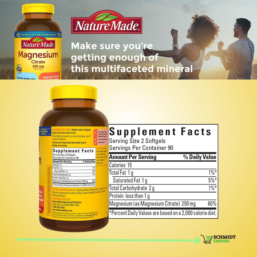 Magnesium Citrate 250 mg Softgels 180 Count a7