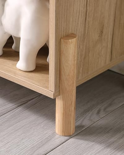 Bathroom Floor Cabinet with Rattan Doors and Adjustable Shelf a7