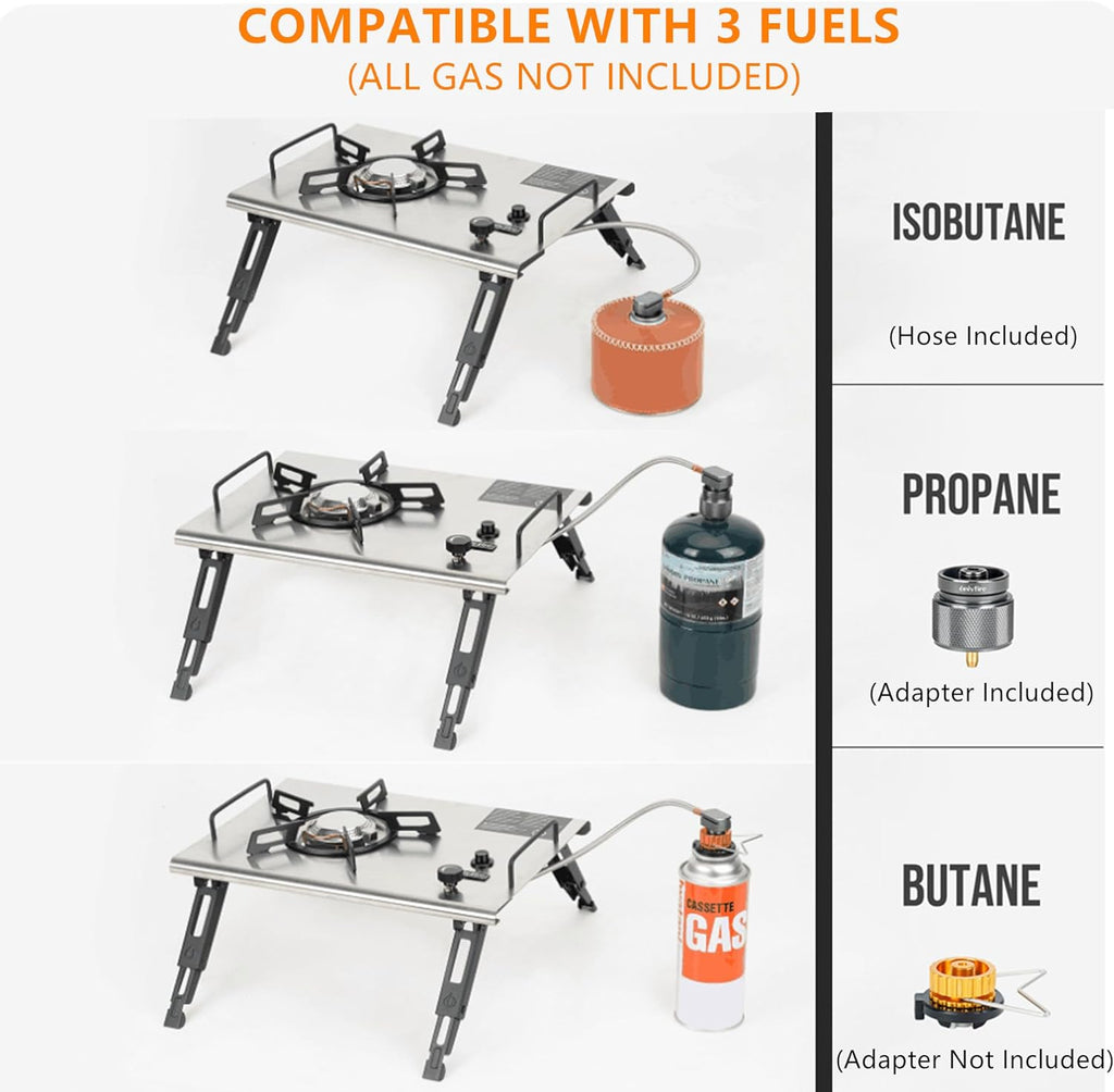 Folding Camping Table with Gas Stove and Carrying Case a7k