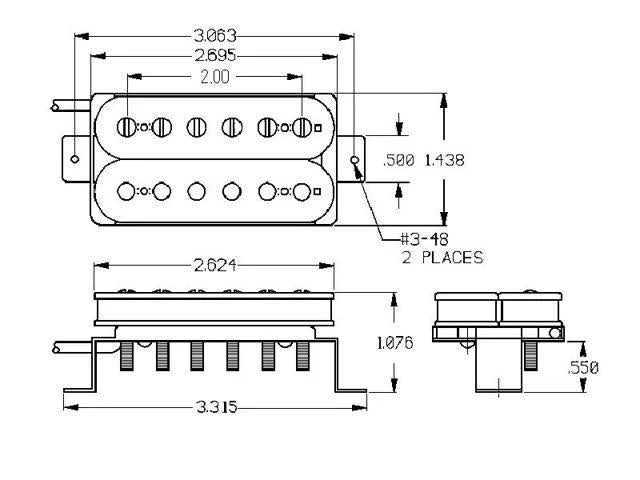 Distortion Humbucker Pickup White Bridge a7