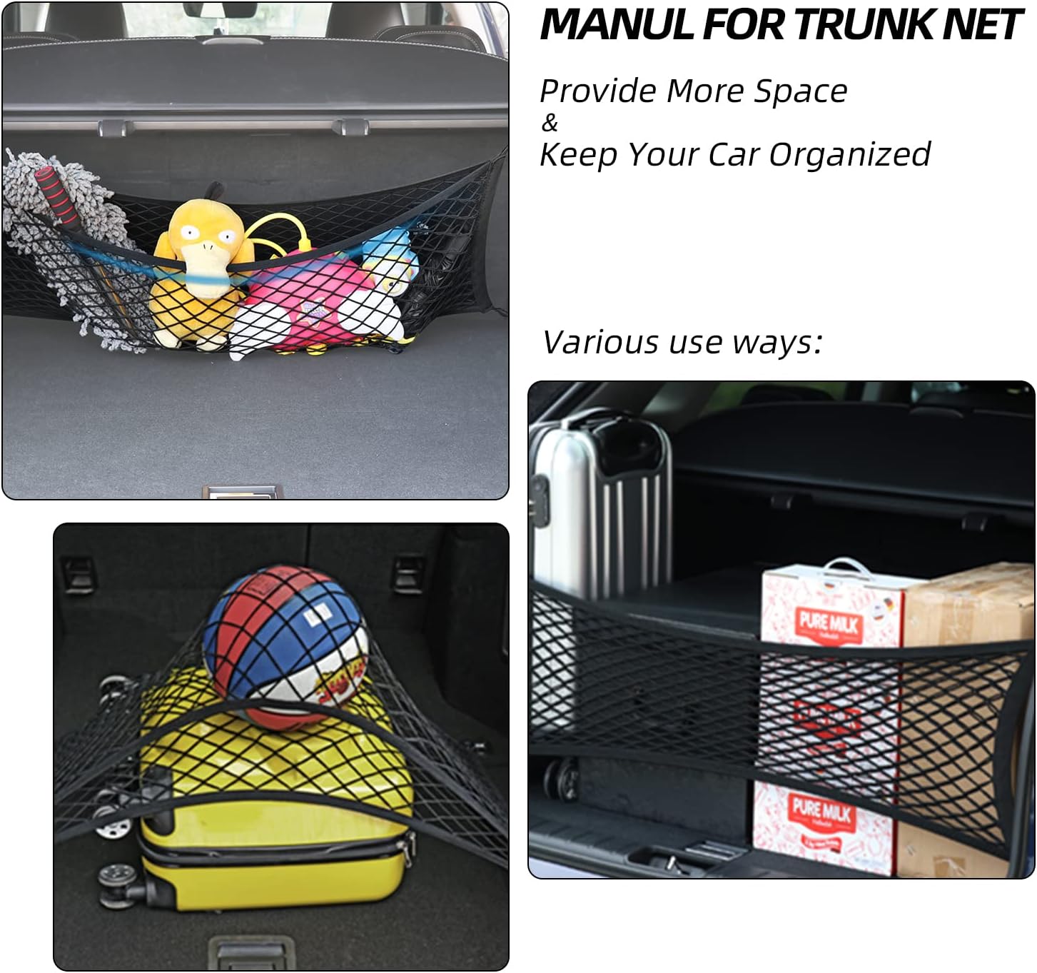 Car Rear Cargo Net Organizer for SUV Trunk a7