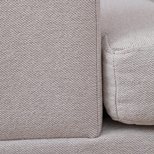 Beige U-Shape Sectional Sofa with Chaise Lounge k7m