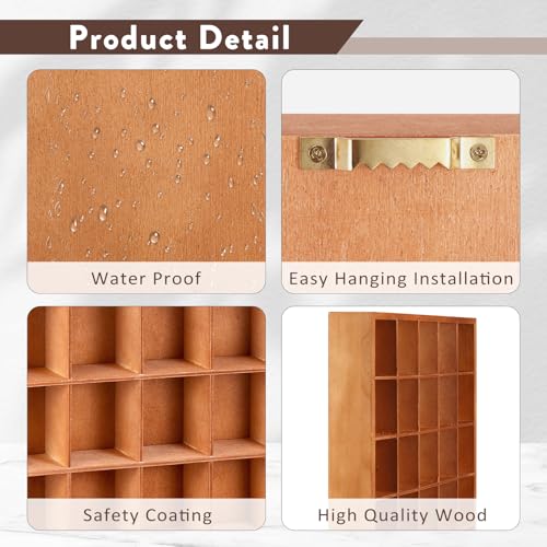 Shot Glass Display Case Wall Wood Holds 30 Glasses Shelf 17x12x3 Black 2PCS k7