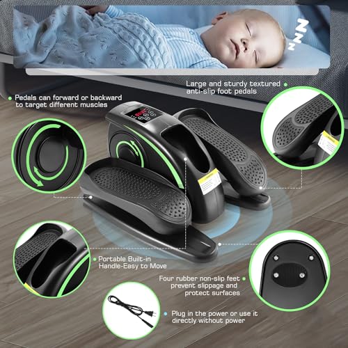 Electric Under Desk Elliptical Leg Exerciser for Seniors Adults with Remote Control k7m
