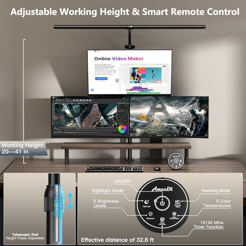 Desk Lamp with Remote Control and Adjustable Brightness 7k