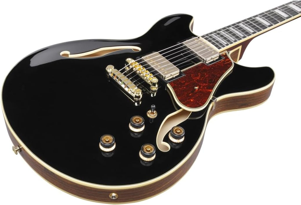 Semi-hollowbody Electric Guitar Black k7m