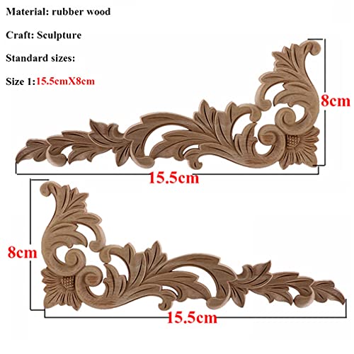 Wooden Floral Carving Wall Decor 10x55cm a7