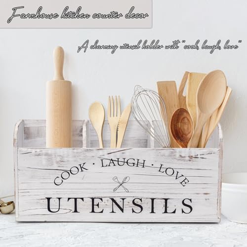 Wooden Utensil Holder for Kitchen Counter Storage Organizer a7