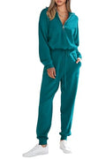 PRETTYGARDEN Women's 2 Piece Sweater Set Pullover Zip Up Sweatshirt Jogger Sweatpants Tracksuit Casual Outfit