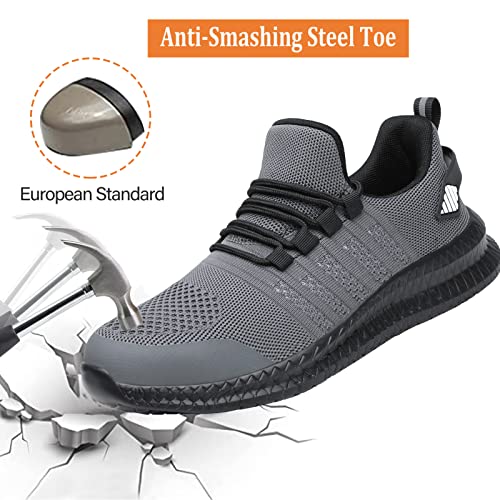 Steel Toe Work Shoes Lightweight Slip Resistant Safety Sneakers q7