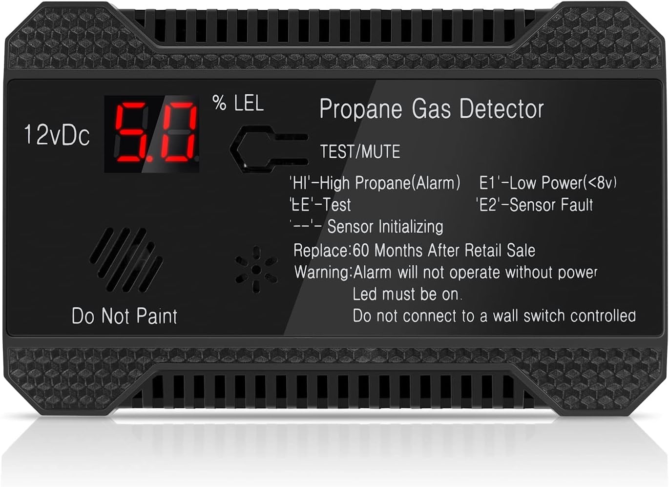 RV Propane Gas Detector 12V Alarm with LCD Display k7m